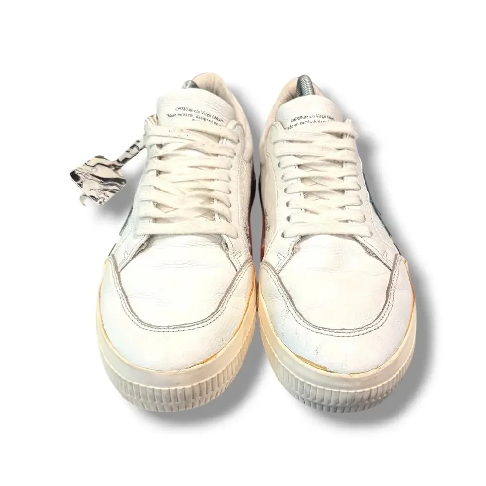 Off-White Low Vulcanized Leather Sneakers ‘White Blue’ | Size 42(9US)
